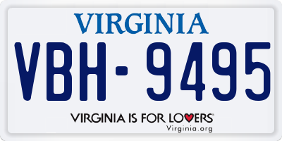 VA license plate VBH9495