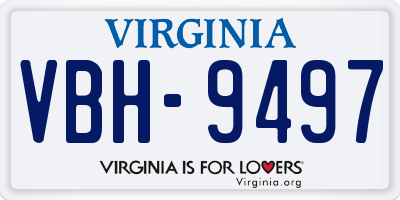 VA license plate VBH9497