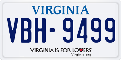 VA license plate VBH9499