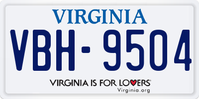 VA license plate VBH9504