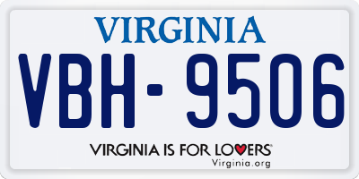 VA license plate VBH9506