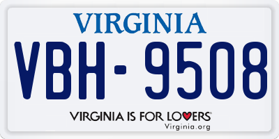 VA license plate VBH9508