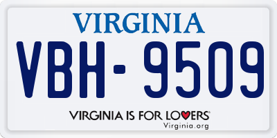 VA license plate VBH9509