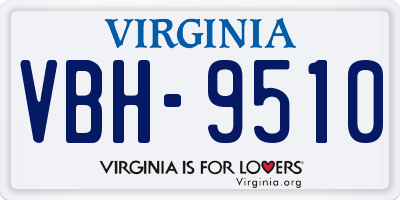 VA license plate VBH9510