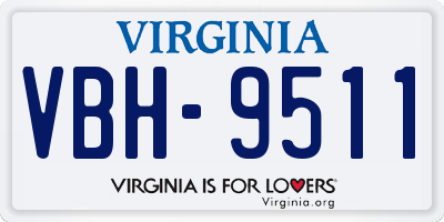 VA license plate VBH9511
