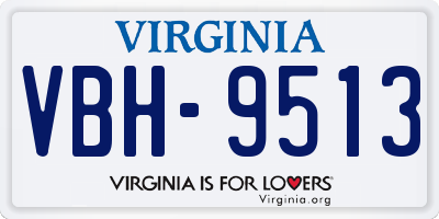 VA license plate VBH9513