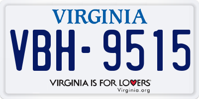 VA license plate VBH9515