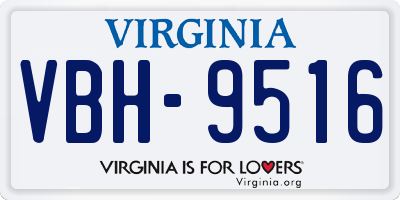 VA license plate VBH9516
