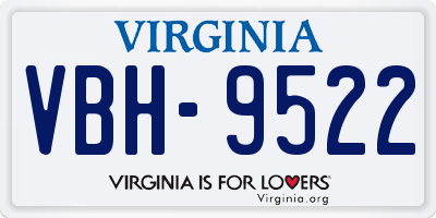 VA license plate VBH9522