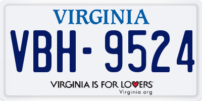 VA license plate VBH9524