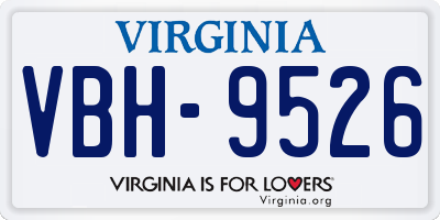 VA license plate VBH9526