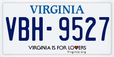 VA license plate VBH9527