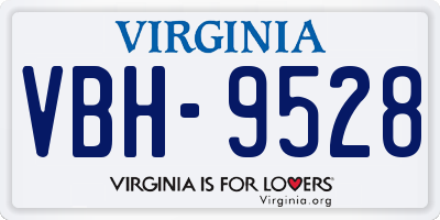 VA license plate VBH9528