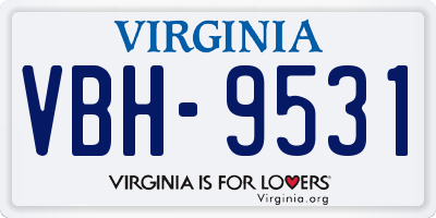 VA license plate VBH9531