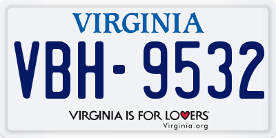 VA license plate VBH9532