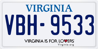 VA license plate VBH9533