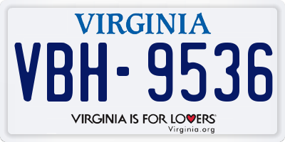 VA license plate VBH9536