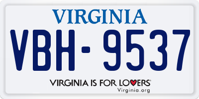VA license plate VBH9537