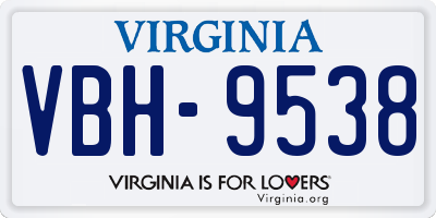 VA license plate VBH9538