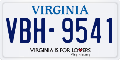 VA license plate VBH9541