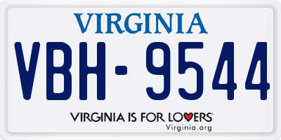 VA license plate VBH9544