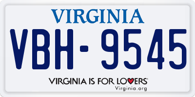VA license plate VBH9545