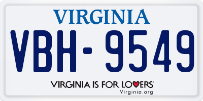 VA license plate VBH9549