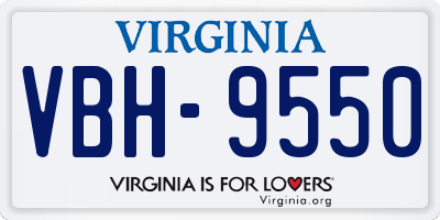VA license plate VBH9550