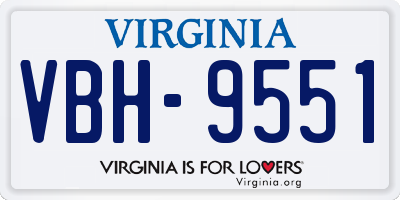 VA license plate VBH9551