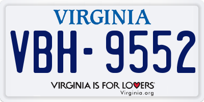 VA license plate VBH9552
