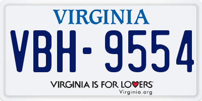 VA license plate VBH9554