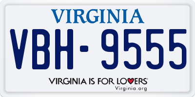 VA license plate VBH9555
