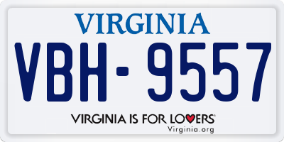 VA license plate VBH9557