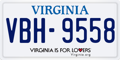 VA license plate VBH9558