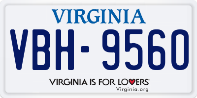 VA license plate VBH9560