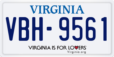 VA license plate VBH9561