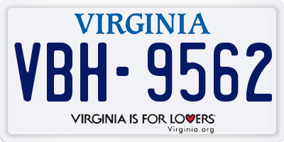 VA license plate VBH9562