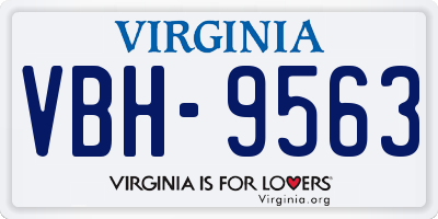 VA license plate VBH9563