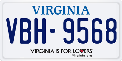 VA license plate VBH9568