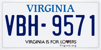 VA license plate VBH9571