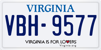 VA license plate VBH9577