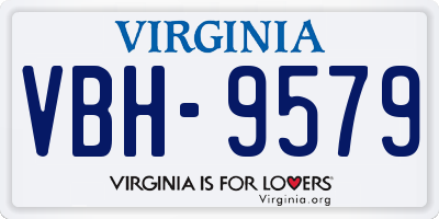 VA license plate VBH9579