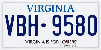 VA license plate VBH9580