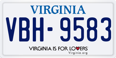 VA license plate VBH9583