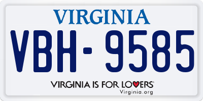 VA license plate VBH9585