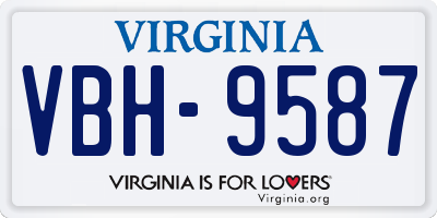 VA license plate VBH9587