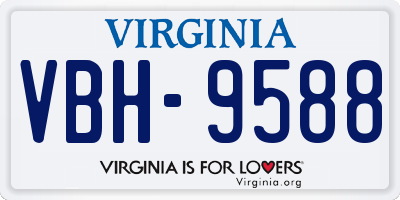 VA license plate VBH9588