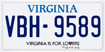 VA license plate VBH9589