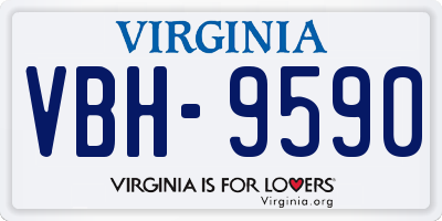 VA license plate VBH9590