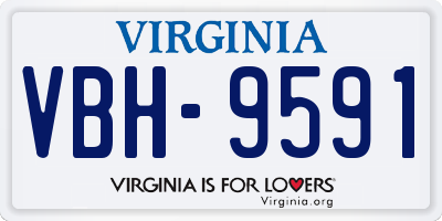 VA license plate VBH9591